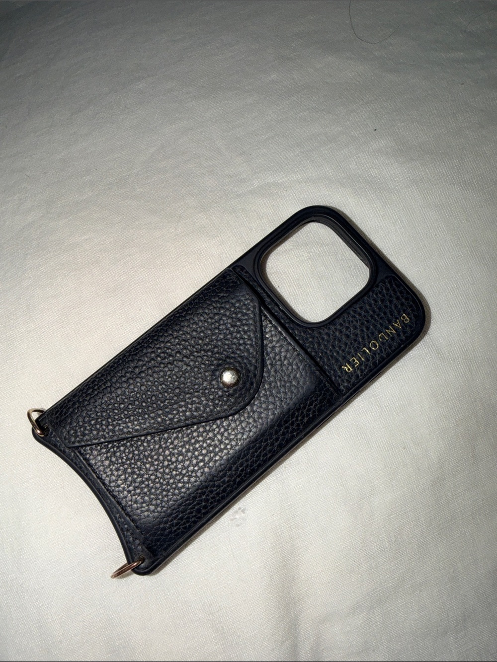 Bandolier Black Leather Card Pocket Phone Case